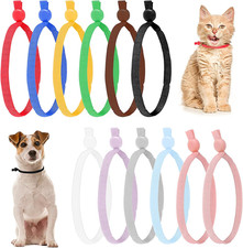 60Pcs Puppy Litter ID Collars 12 Colors Adjustable Elastic Bands for Newborn Pet