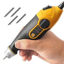 UTOOL Engraver Pen with Letter/Number Stencil, 24W Handheld Etching Tool for Woo