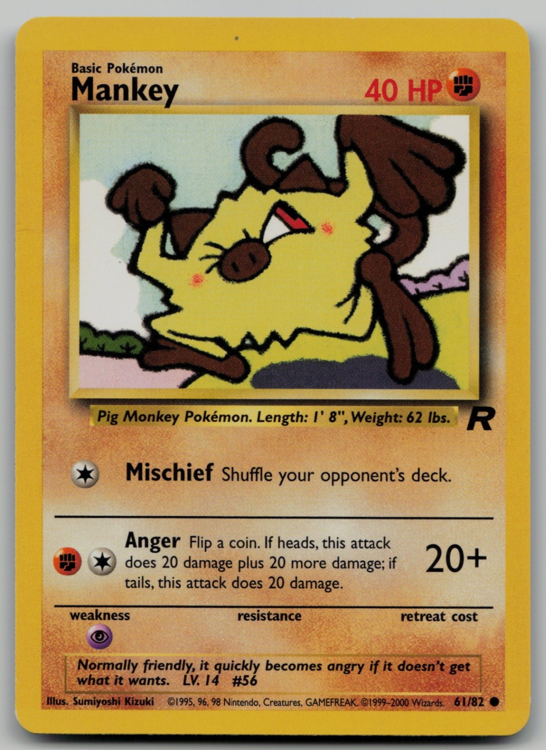 Mankey Common Team Rocket 61/82 NM