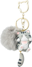 Cat Keychain Bag Charms for Handbags Cute Keychains for Women Kawaii Cat Backpac