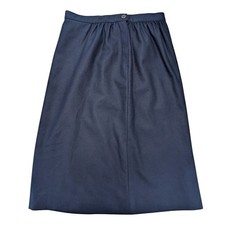 Women’s Pendleton Petite Size 12 Wool Midi Skirt Navy Blue Fully Lined USA Made