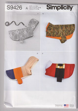 9426 SIMPLICITY - 4 DOG COATS - Size S/M/L