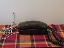 ITT Trimline Wall Phone Push Button Brown With Brown Cord Vintage  READ  Works