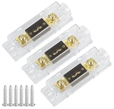 3 Pack 300 Amp Anl Fuse Holder Block 0/2/4/8 Gauge Awg Car Audio 300a 1/0 Zero