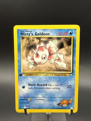 1st Edition Misty s Goldeen Rare 30/132 - Gym Heroes - Near Mint / LP