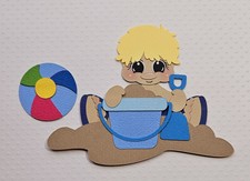 Sandy Beach Boy Blonde Hair. Scrapbook, Card Making Paper Piecing