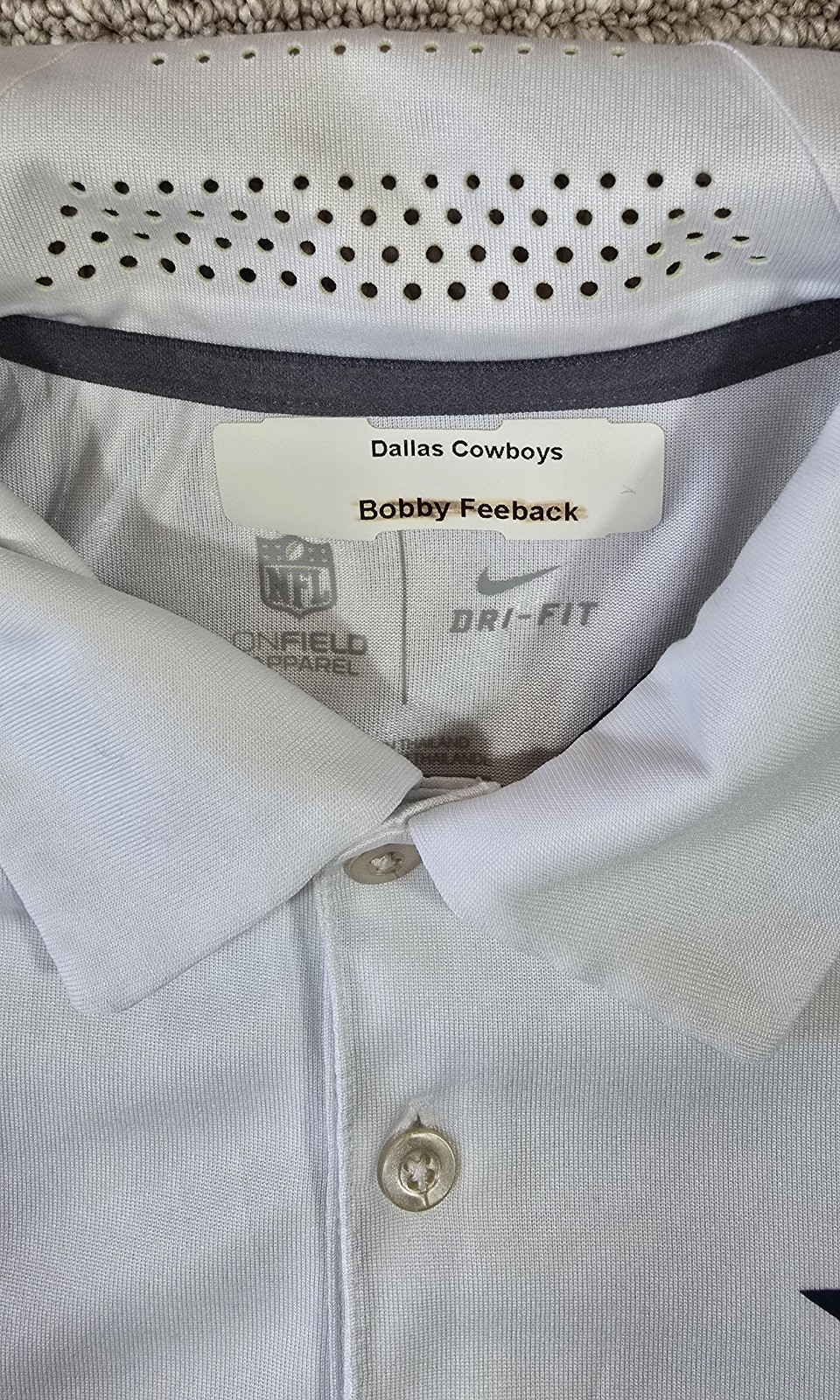 Nike NFL Dallas Cowboys Dri-Fit On-Field Team Issued Polo Shirt Size M White thumbnail 3