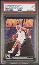 2023 PANINI DONRUSS OPTIC EXPRESS LANE PURPLE #8 VICTOR WEMBANYAMA PSA 9
