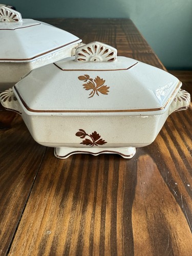 Anthony Shaw "Tea leaf" Royal Ironstone Gravy Boat, Serving Dishes, Strainer Set - Picture 6 of 17