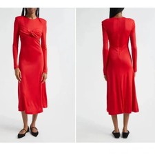 Farm Rio Twisted Cup Midi Red Dress Size XL $248