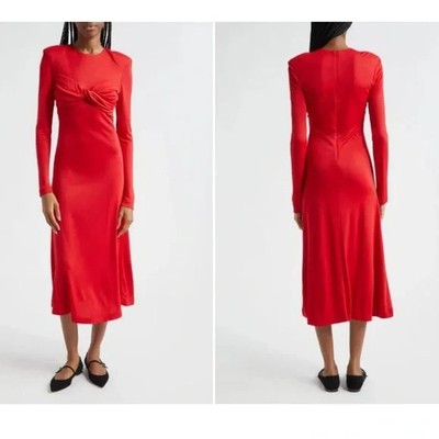 Farm Rio Twisted Cup Midi Red Dress Size XL $248