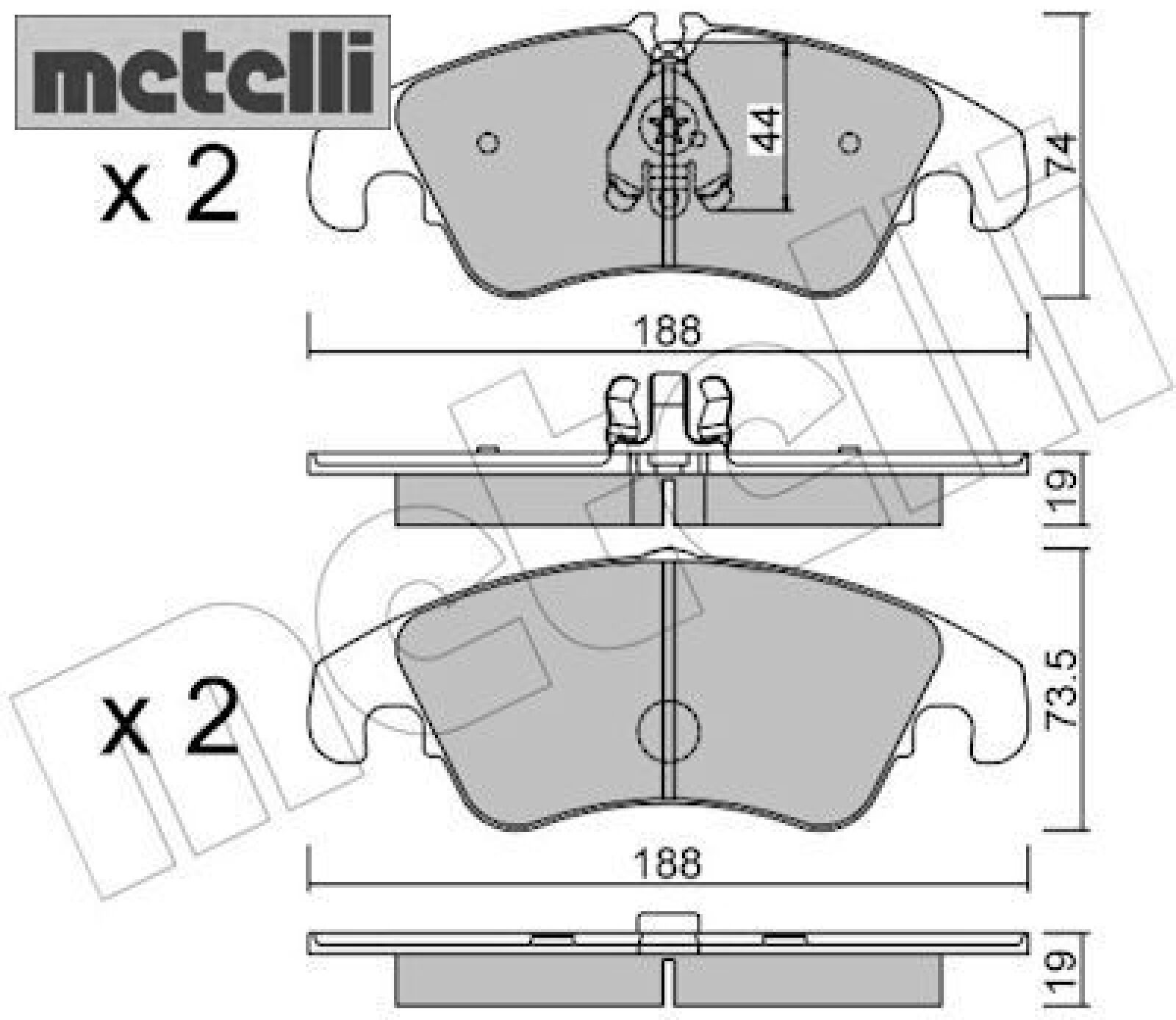 metelli 22-0775-0 Bremsbelagsatz für Scheibenbremse Bremsbelagsatz für Audi