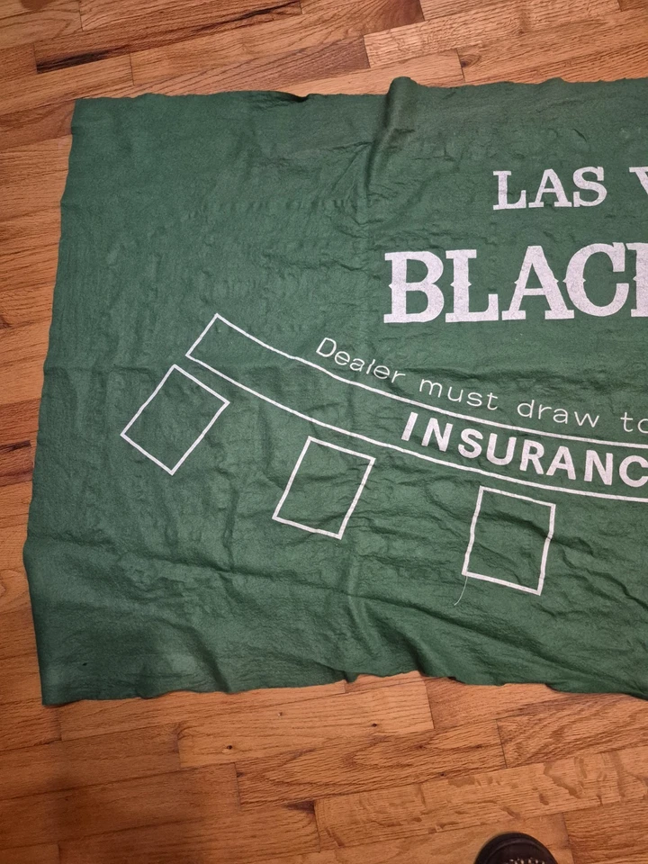 Blackjack & Craps 34”x70” Layout Table Top Green Mat Portable Cover Cards - Image 2 of 4