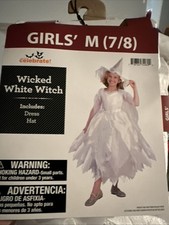 Girls Halloween Costume Wicked White Witch Good Witch Medium 7-8 New