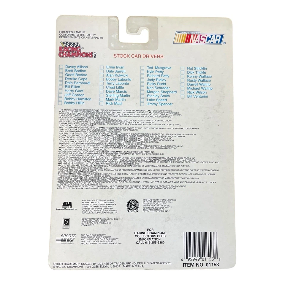 Hermie Sadler #25 VA Is For Lovers 1994 Racing Champions escala 1:64 fundido a presión Foto 3 de 3