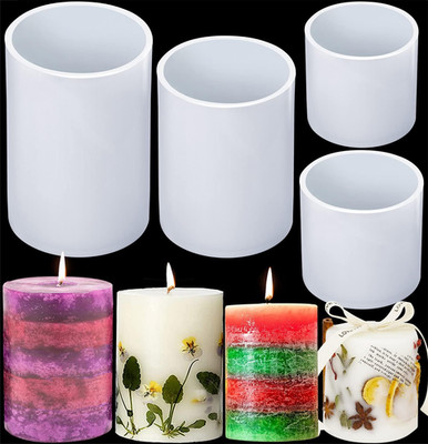 Silicone Molds for Candle Making, 4In and 3.5In and 2.5In and 2In Cylinder Mould