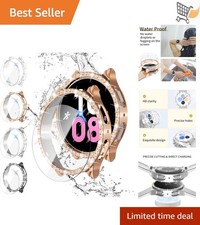Bling Diamond Galaxy Watch 5/4 Case Pack Tempered Glass  PC Bumper for Women