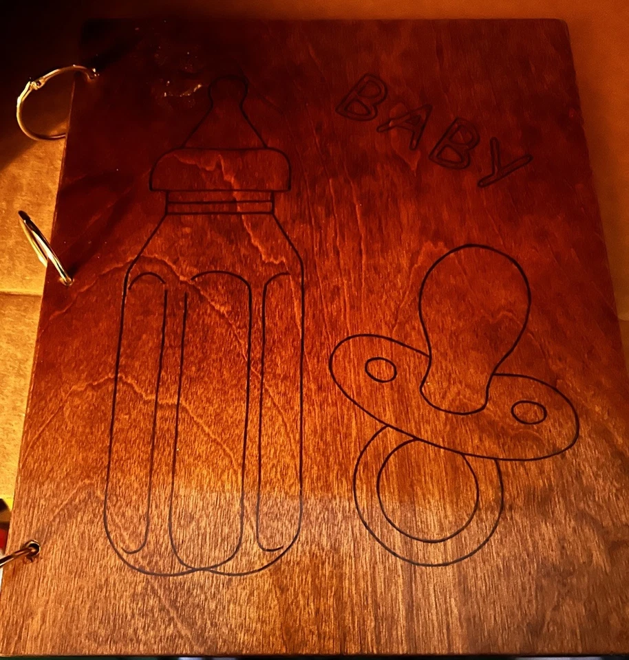 Vintage Wooden Baby Book. The Metal Rings Can Be Replaced. 9.5”x11” - Image 3 of 4