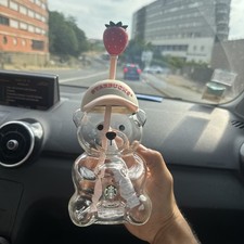 Glass Cup Bearista Strawberry Starbucks