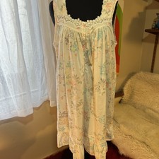 Eileen West Ballet Nightgown Cotton Cherry Blossom Boho Lace Sleeveless Large