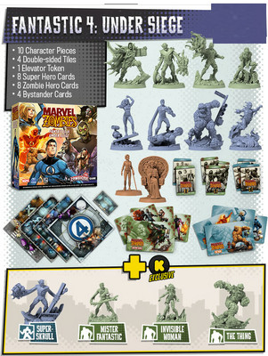 Marvel Zombies - Fantastic 4: Under Siege Expansion + Kickstarter Exlusives Engl