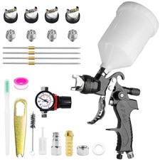 HVLP Spray Gun Kit with 1.4/1.7/2.0/2.5mm Nozzles  Air Pressure, Automotive ...