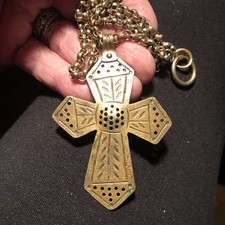 Brass Cross 3 Probably Handcrafted..not the Chain
