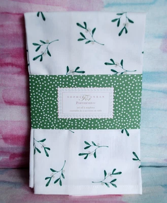 New listingSOPHIE CONRAN Portmeirion Mistletoe 2 NAPKINS set 43x43cm White BRAND NEW!!