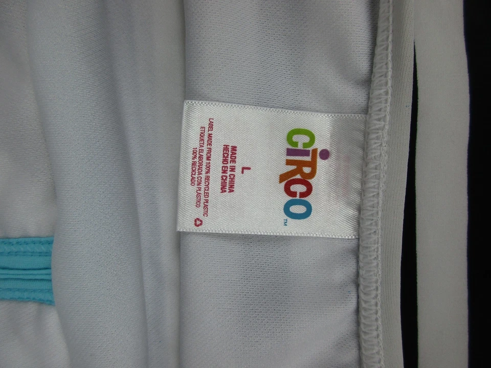 NWT *CIRCO* SIZE L GIRL'S SWIM STRIPED BLUE/BLACK BIKINI TOP - Image 3 of 3