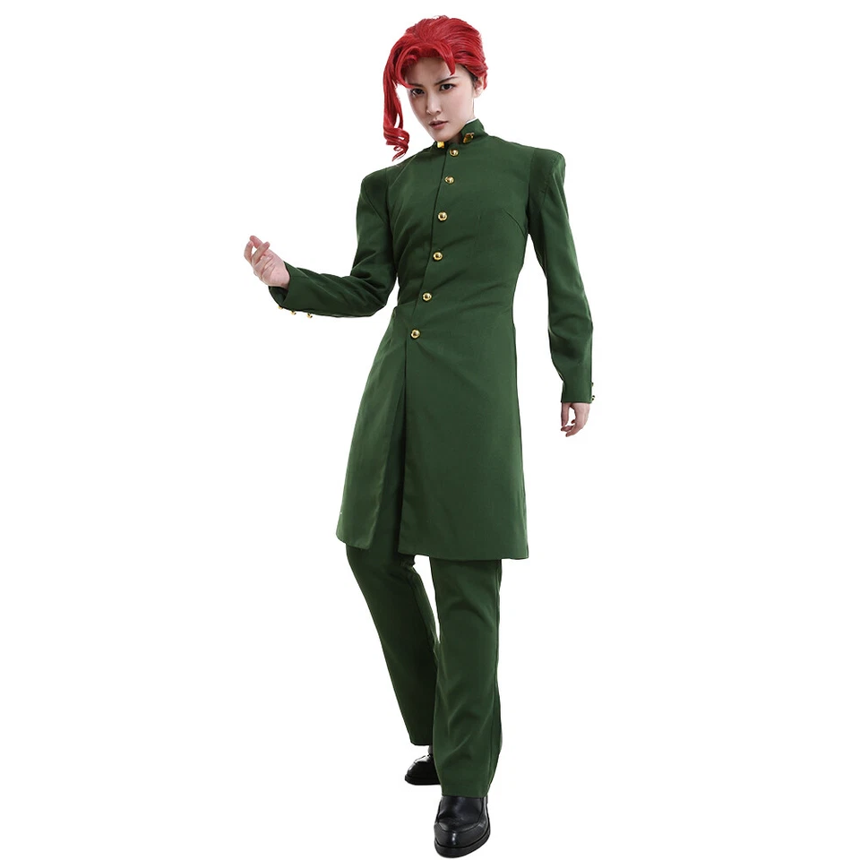 Mujer Anime Cosplay Disfraz Verde Abrigo Largo Pantalones Traje Conjunto Foto 2 de 4