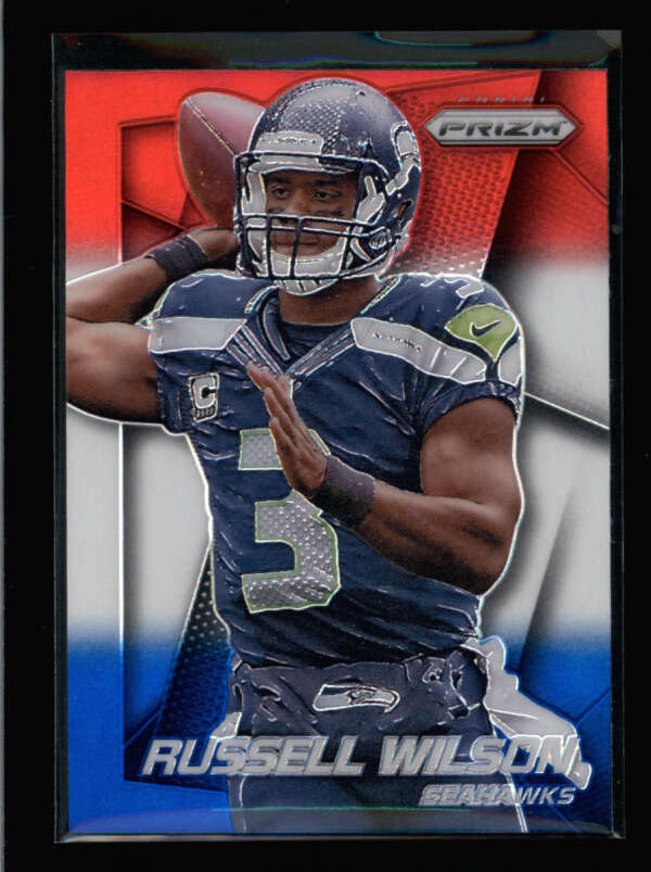 RUSSELL WILSON 2014 PANINI PRIZM #138 RED WHITE BLUE PRIZMS PARALLEL FC4353