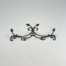 VINTAGE INDUSTRIAL IRON METAL COAT HANGER HOOKS RACK FROM ITALY 4407