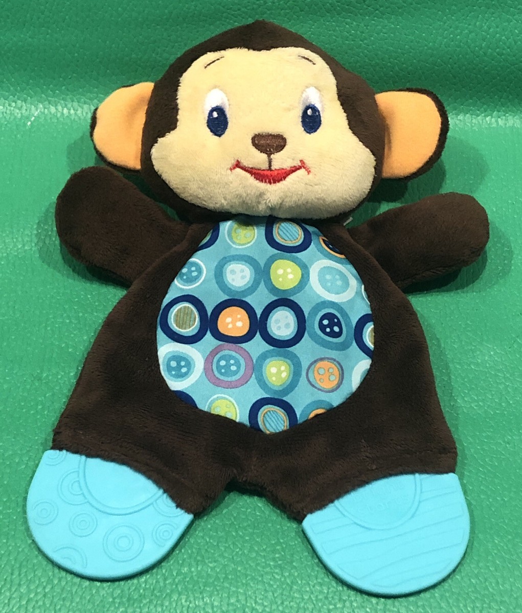 Bright Starts Plush Monkey Teether Crinkle Lovey Baby Toy Hanging