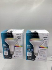 2 X EcoSmart Color Changing Smart Light Bulbs w Voice Control LED BR30 65W B20