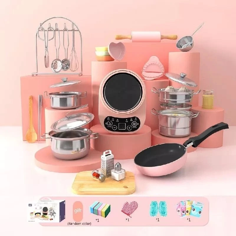 Real Working Miniature Cooking Kitchen Set Can Cook Real Mini Food Gift For  Kids