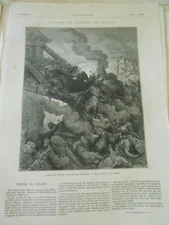 Engraving 1875 - The History of the Crusades Godefroy de Bouillon Gustave Doré