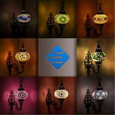 Turkish Moroccan Mosaic Tiffany Wall Sconce Lamp Light Large Globe 8 Style Color
