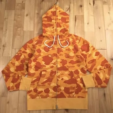 BAPE Orange camo full zip hoodie a bathing ape NIGO Size M