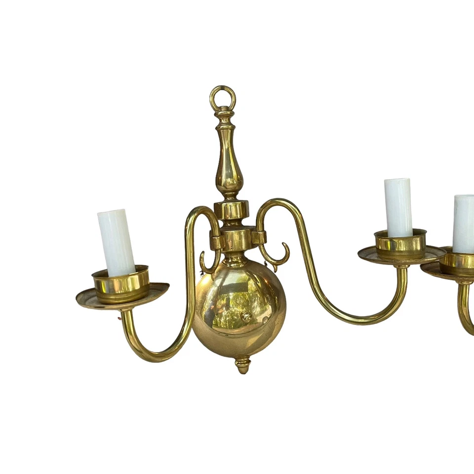 Pair of Vintage Brass French Country Gold Candelabras Sconces Candle Holders - Image 4 of 4