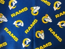 NFL Los Angeles Rams 100% Cotton Fabric by the Half Yard 18" x 58"