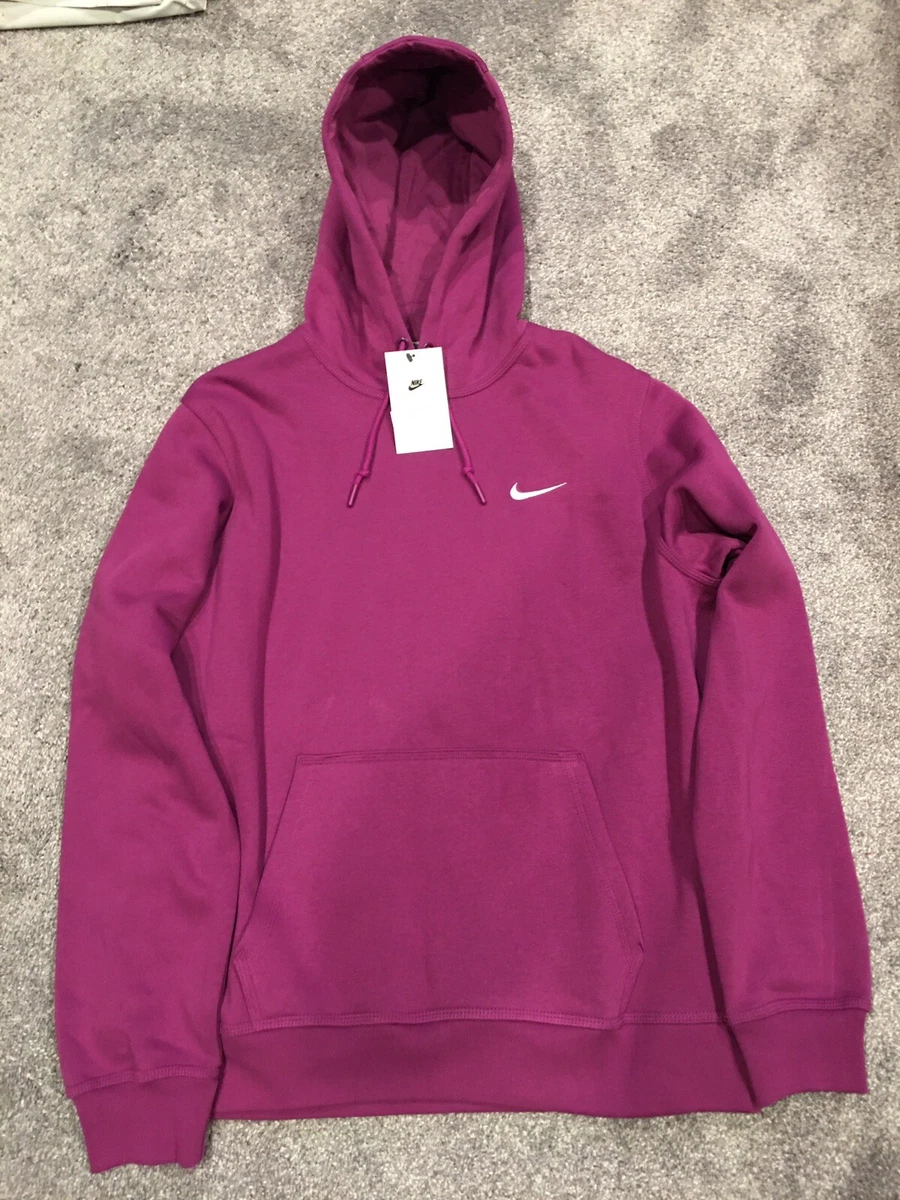 Nike NSW Club Fleece Pullover Hoodie Berry Purple Mens Size XL 826433 503