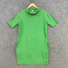 Cos Womens Dress Size 34 Green Short Sleeve Pockets Mock Neck Shift 47202