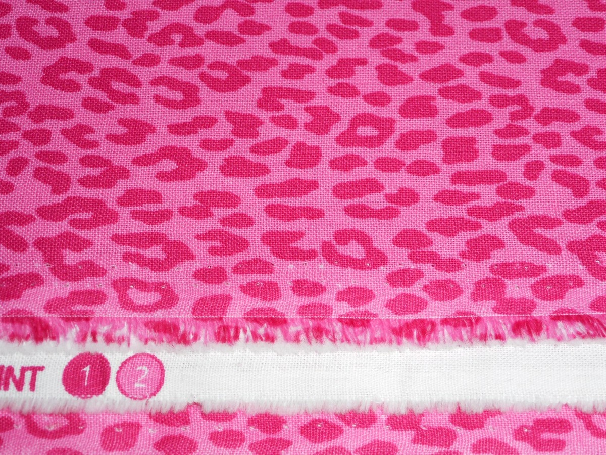 New Hot Pink Leopard Print 100% Cotton by the 1/2 yard 18