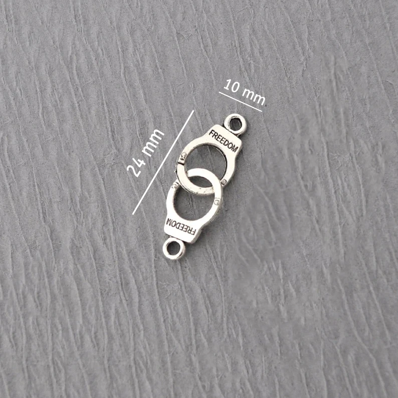 Bracciale in Acciaio inox con MANETTE Argento catena da Uomo Donna braccialetto - Immagine 4 di 4