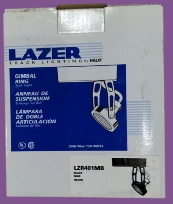 Lazer Halo Track Lighting Gimbal Ring LZR401MB 50W Max 12V MR16 Black