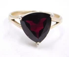 3.90 Gm 925 Solid Sterling Silver Natural Garnet Cut Gemstone Ring US 9 M-2352