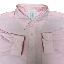 VTG Brooks Brothers Men's Long Sleeve Button Up Pink Solid 17-6 Shirt USA MADE