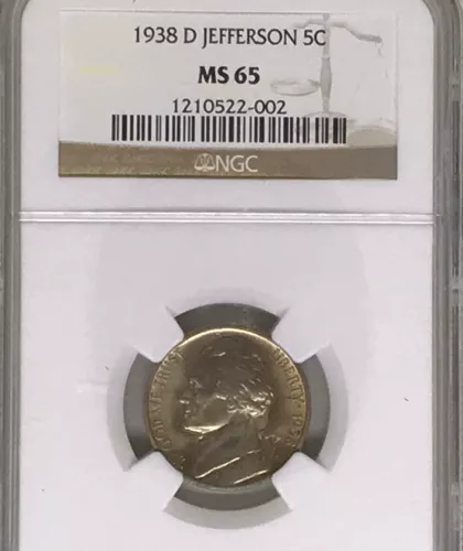 1938-D Jefferson Nickel NGC MS65 Free Shipping