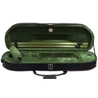 NEW Top Halfmoon Deluxe 4/4 Size Acoustic Violin Fiddle Case Green w/ Strap