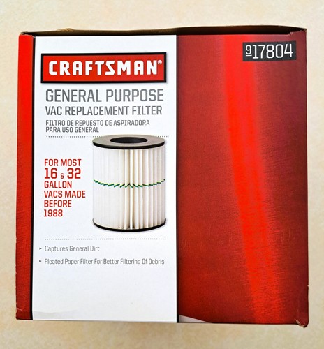 Craftsman Shop Vac Filter 917804 Fits 16 and 32 Gallon Vacuums OEM - Picture 5 of 8